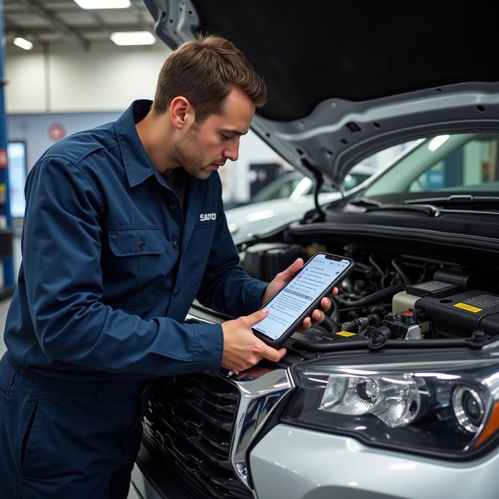 Dealer Scanner Checking Vehicle Compliance