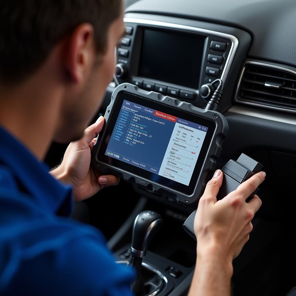 Dealer Scanner Diagnosing a Car