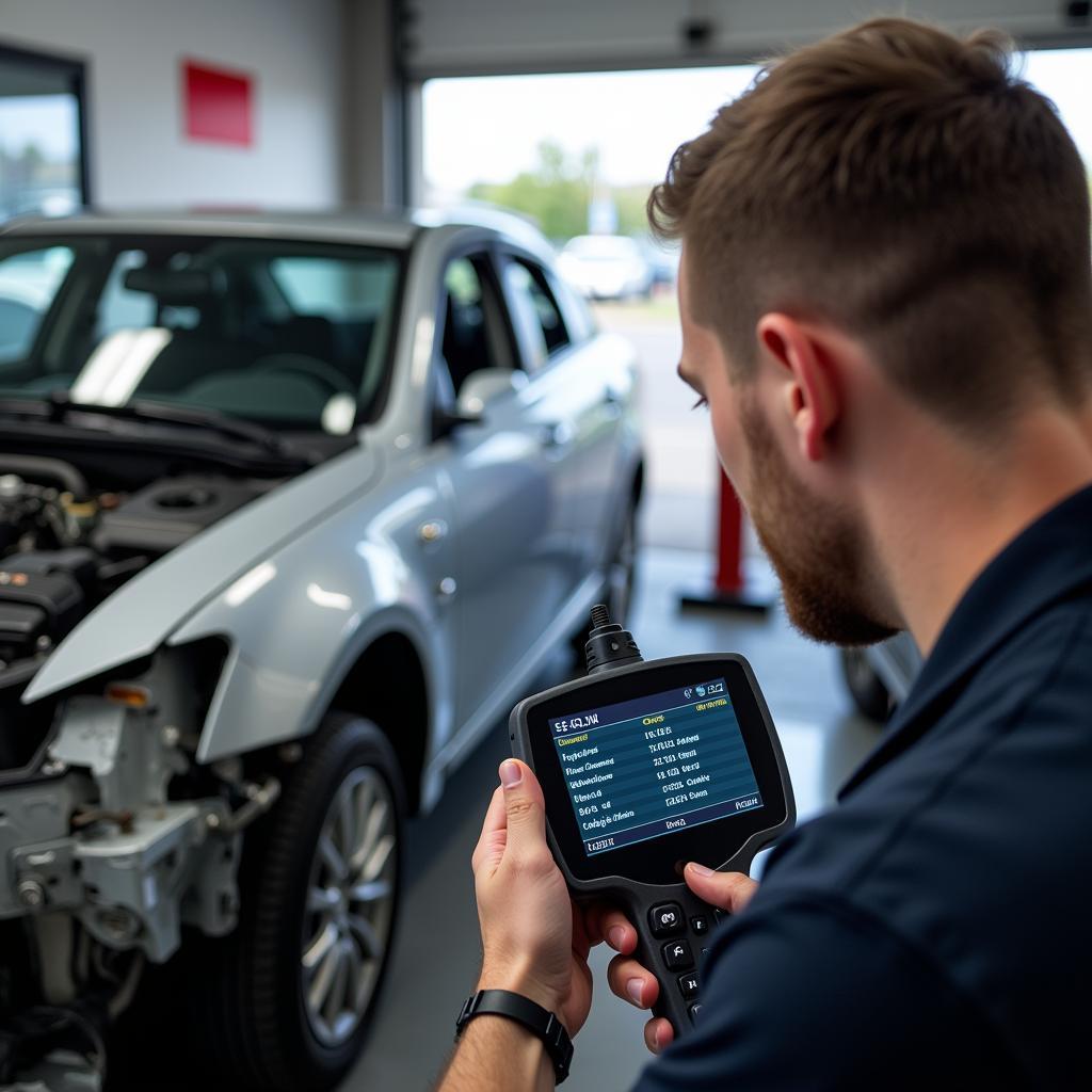 Using a dealer scanner to diagnose a car after an accident