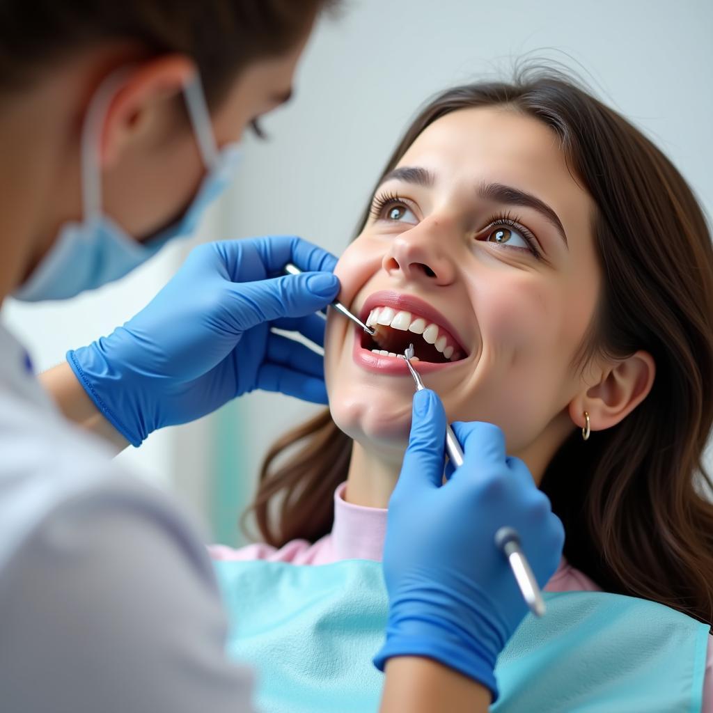 Dental Professional Examining Patient