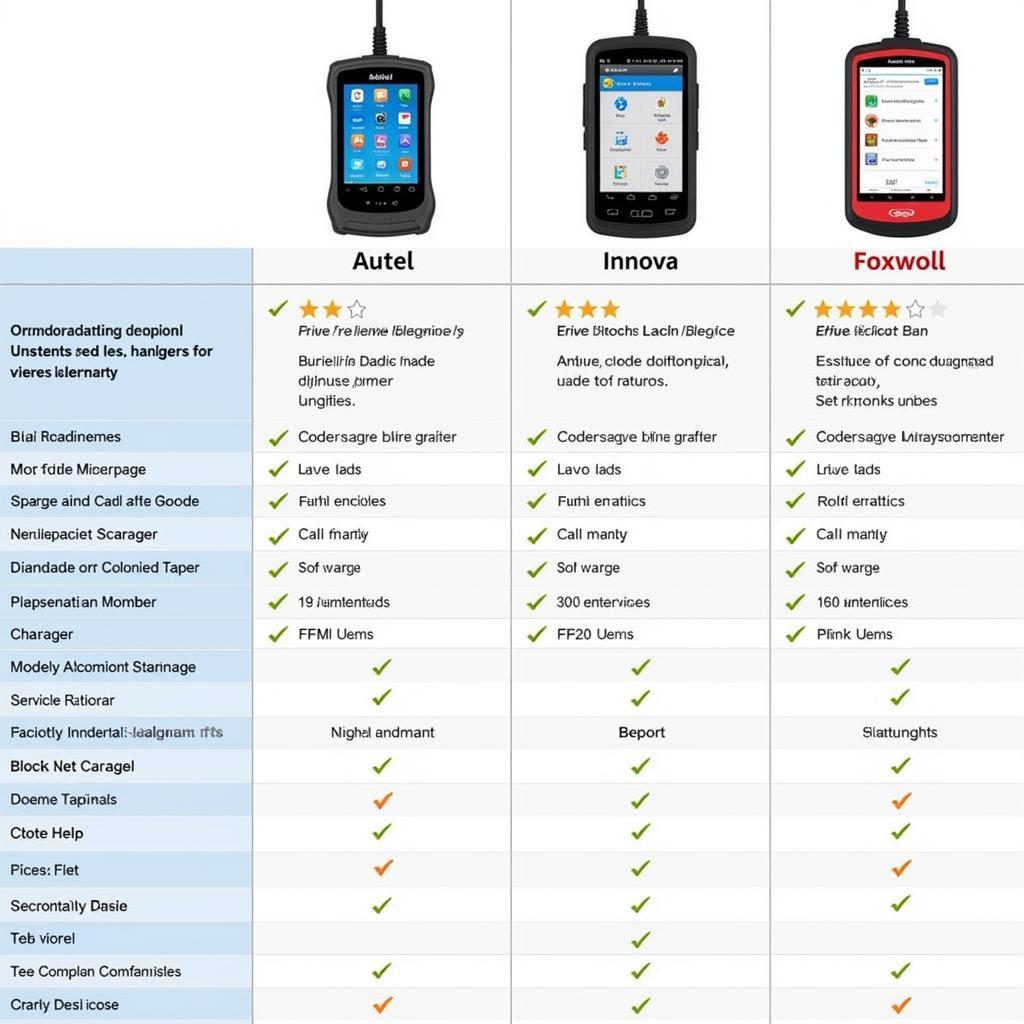 Diagnostic Scanner Alternatives Comparison Table