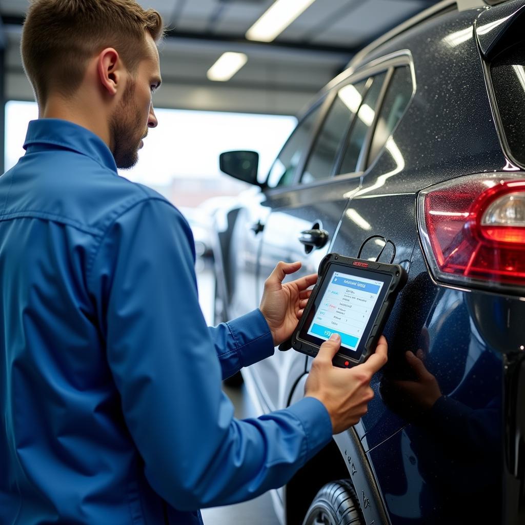 Diagnostic Scanner in Car Wash