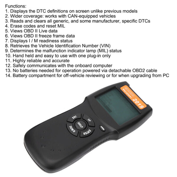 Diagnostic Tools-Universal Car Fault Code Reader D900 CANBUS OBD2 Scanner - Image 3