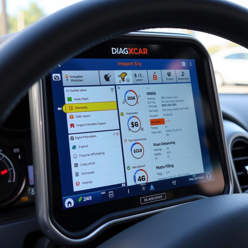 DiagXcar Dealer Scanner Displaying Diagnostic Data