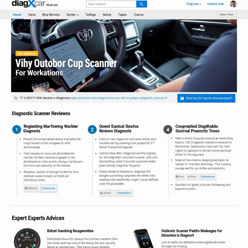 DiagXcar Website Interface