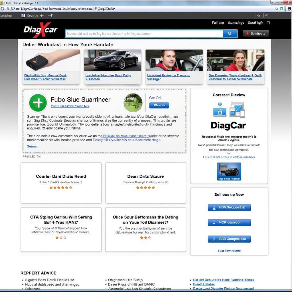 DiagXcar Website Interface