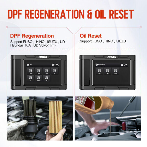 Diesel Heavy Duty Truck Scanner DPF Regen All System Diagnostic Tool Oil Reset - Image 5