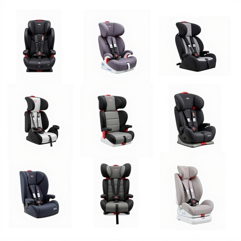 Different Booster Car Seats on Display