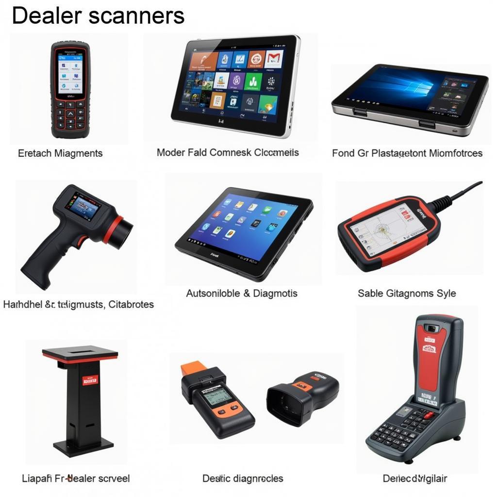 Various dealer scanners for automotive diagnostics