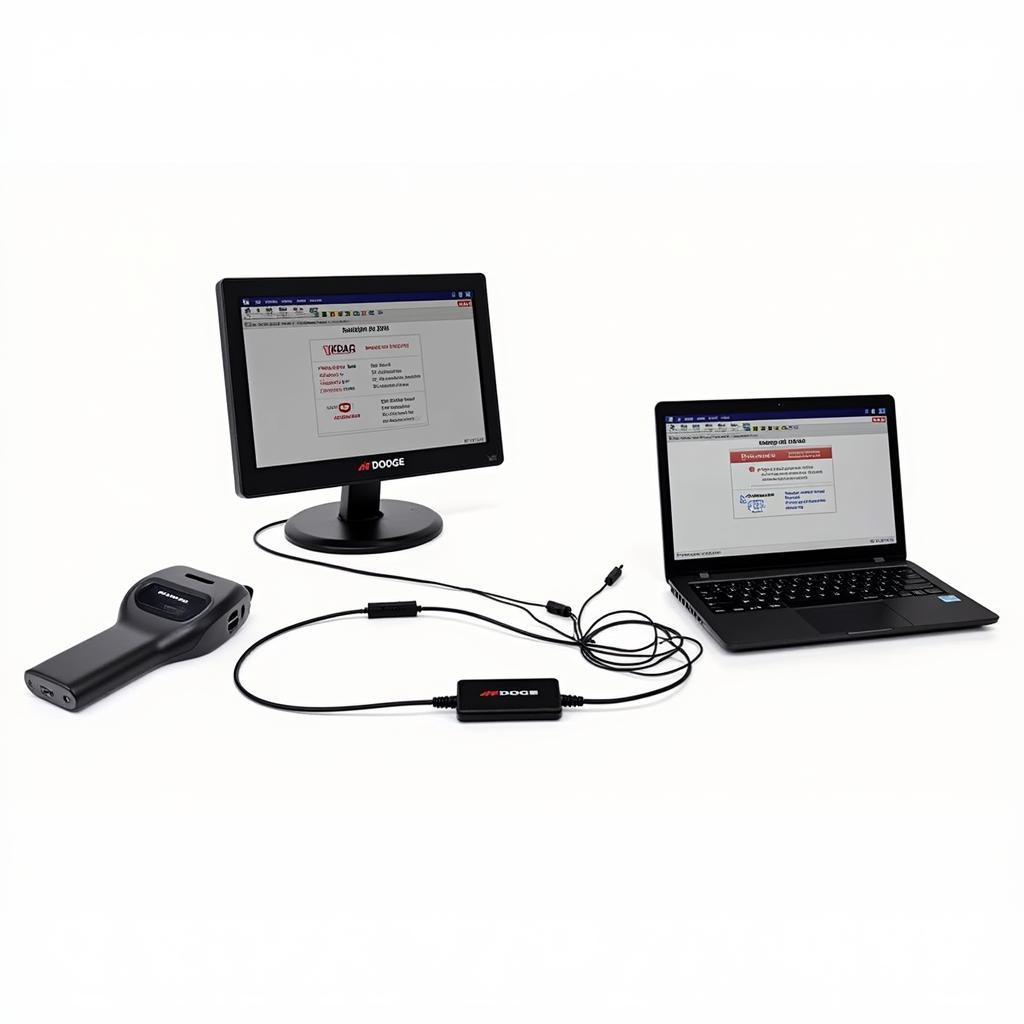 Various Dodge scan tools including handheld, PC-based, and J2534 devices