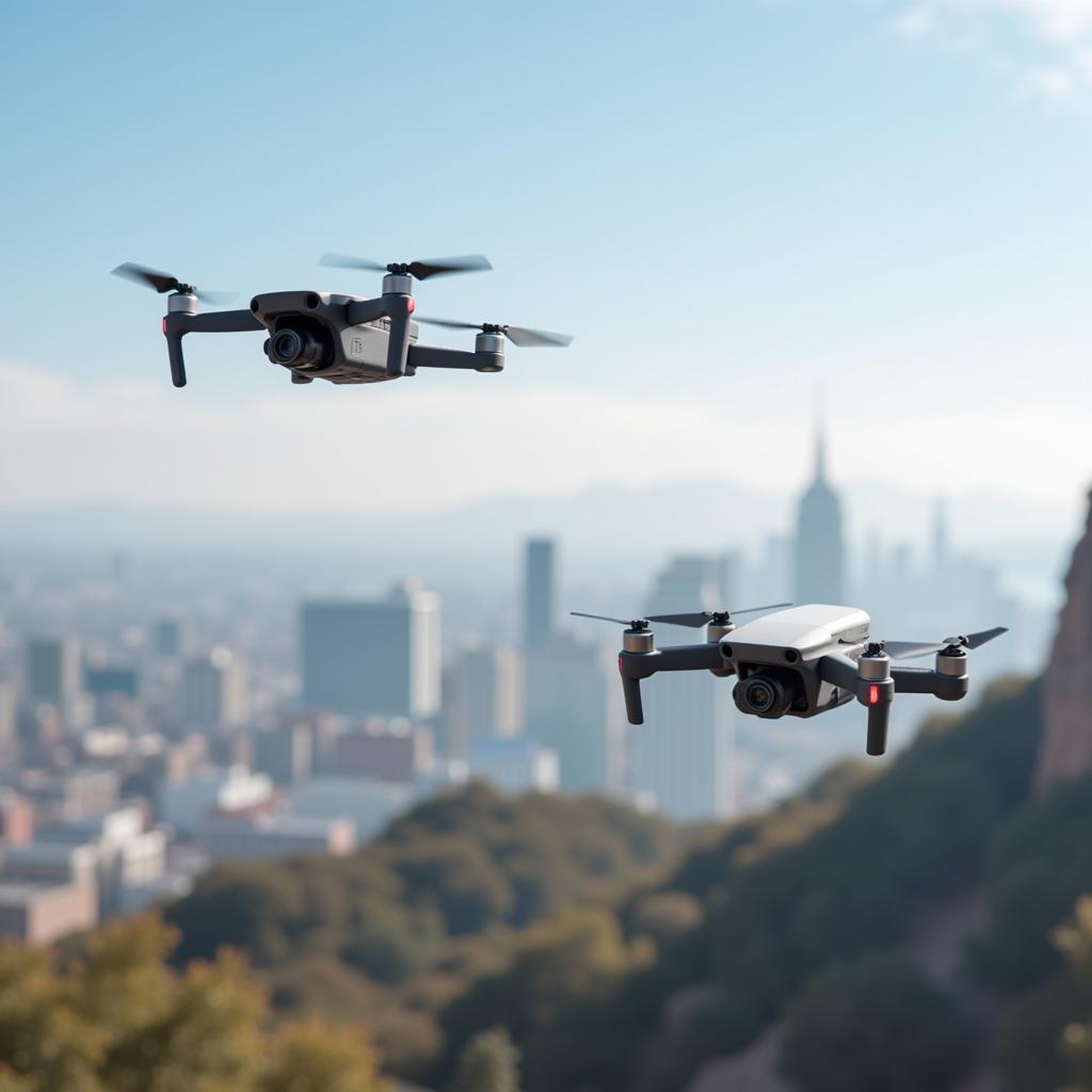 DJI Mini 3 and Autel Nano In Flight