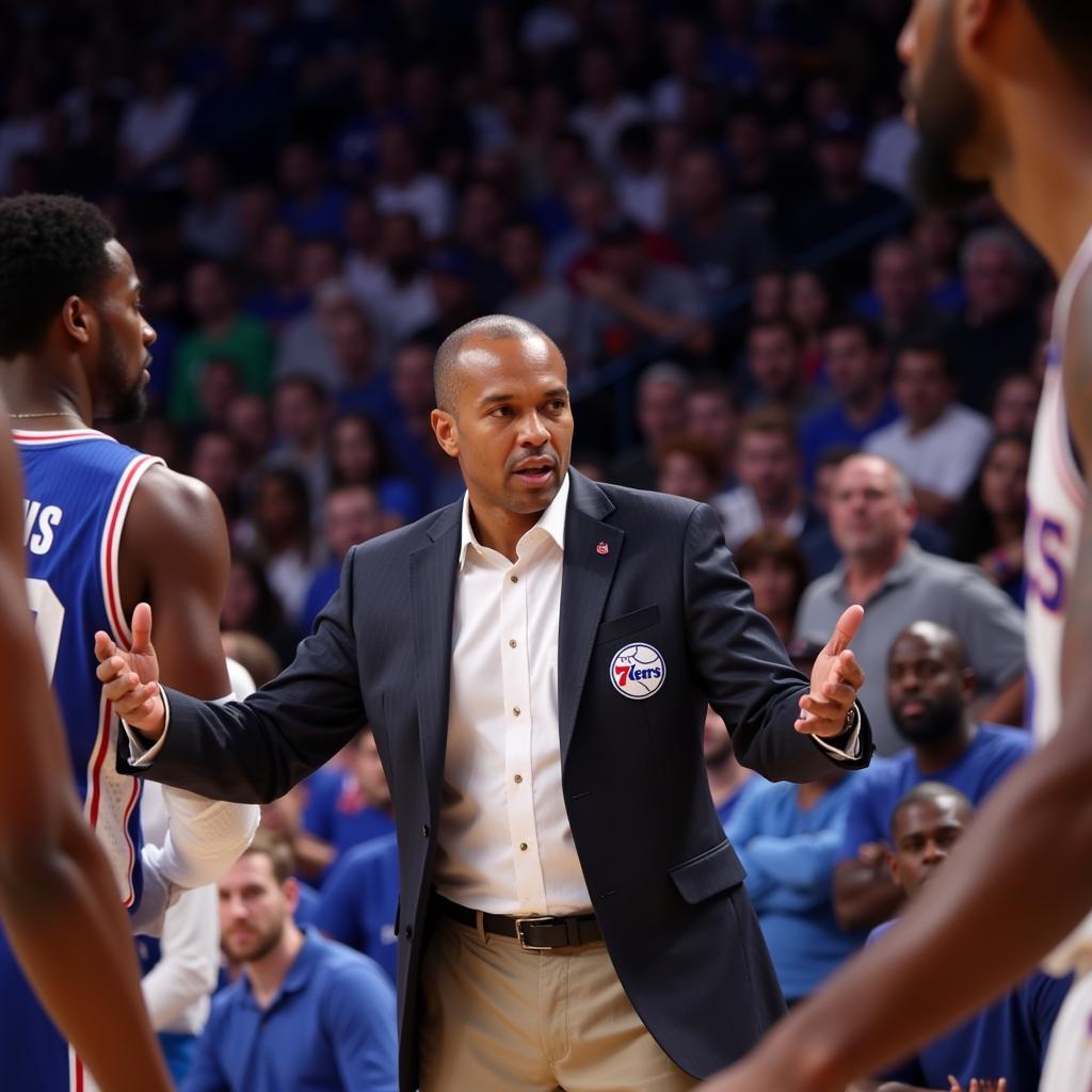 Doc Rivers coaching the Philadelphia 76ers