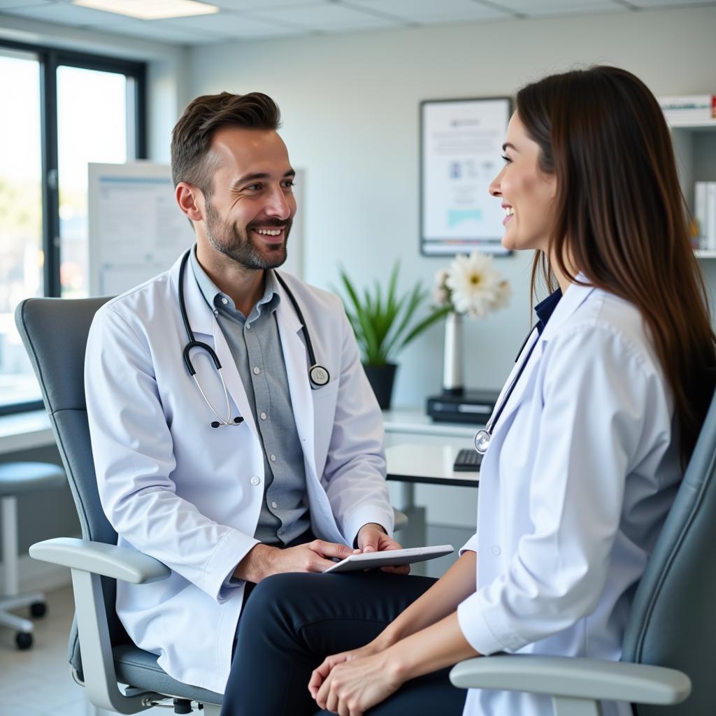 Doctor Patient Consultation in Modern Clinic