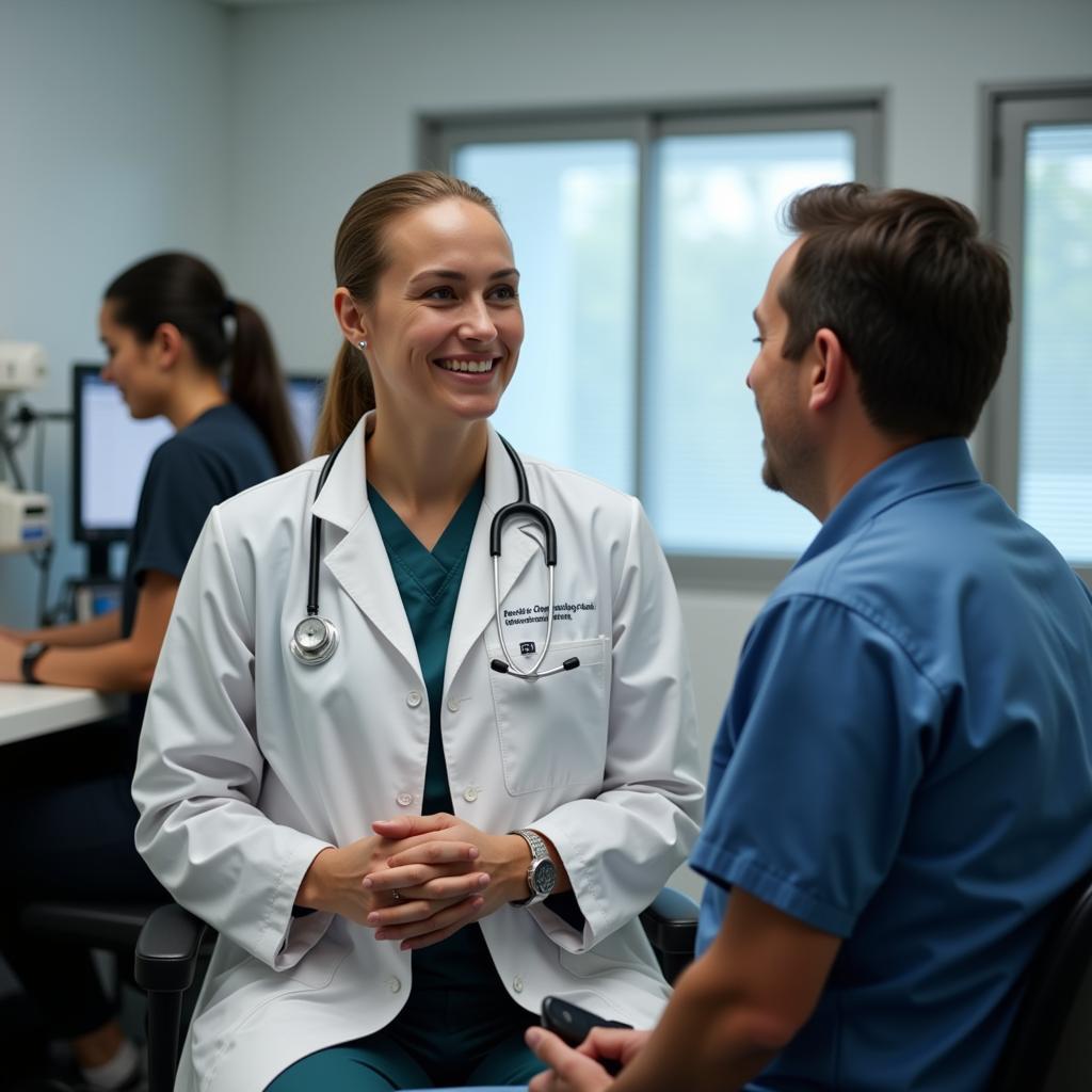 Doctor Consulting Patient in Urgent Care Setting