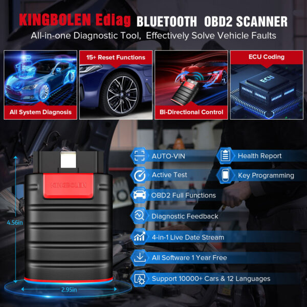 Ediag Old Boot Car Diagnostic Tool Free OBD2 Scanner ALL System Bluetooth TPMS - Image 3