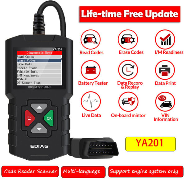 EDIAG YA201 Code Reader Car Diagnostic Tool Full Obd2 Scanner Check Engine Light - Image 2