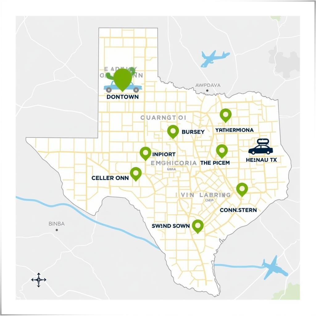 El Paso Car Rental Locations Map