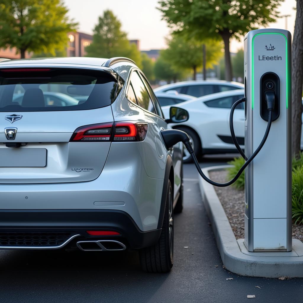 Electric Car Rental at a Charging Station