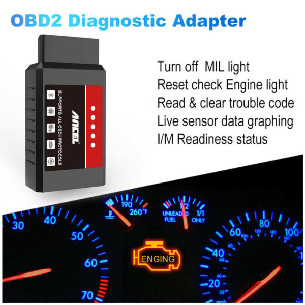 ELM327 Car Engine OBD2 Scanner Bluetooth Code Reader Automotive Diagnostic Tool - Image 2