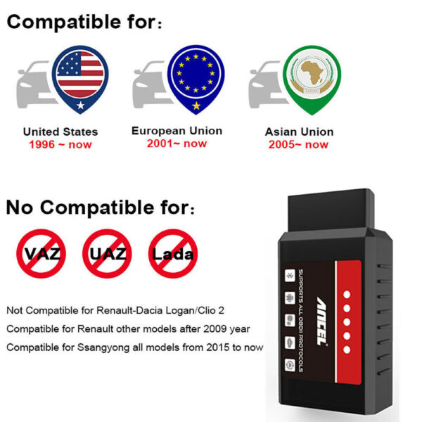 ELM327 Car Engine OBD2 Scanner Bluetooth Code Reader Automotive Diagnostic Tool - Image 6