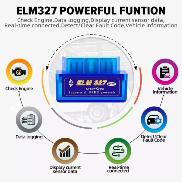 ELM327 OBD2 Code Reader Bluetooth Auto Diagnostic Tool OBDII Scanner - Image 5