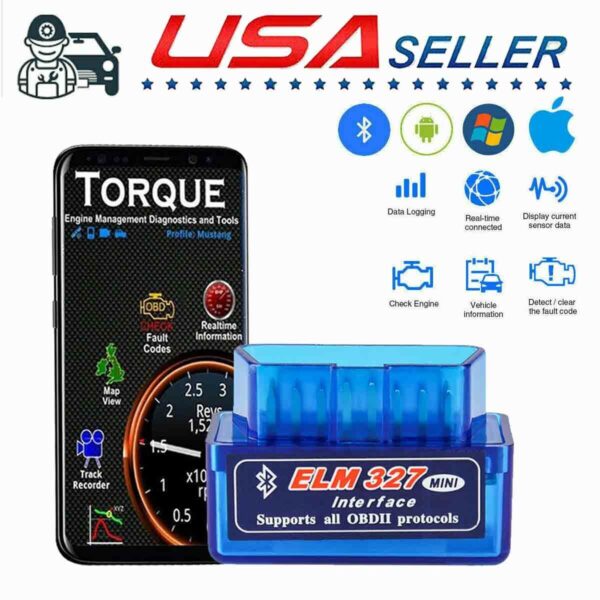 ELM327 Torque_Pro Bluetooth OBD2 Scanner Vehicle Data Monitor - Image 2