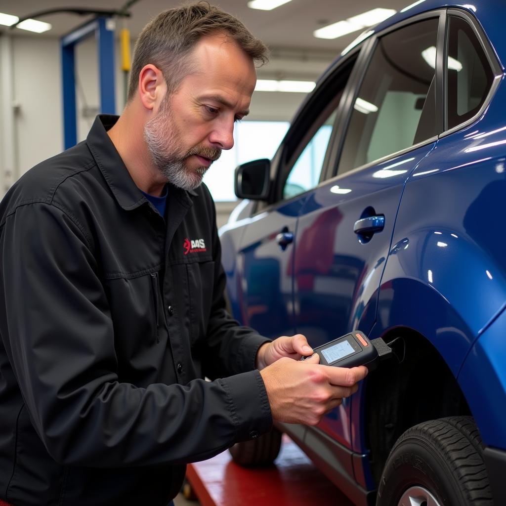 Automotive Expert Using TPMS Scan Tool