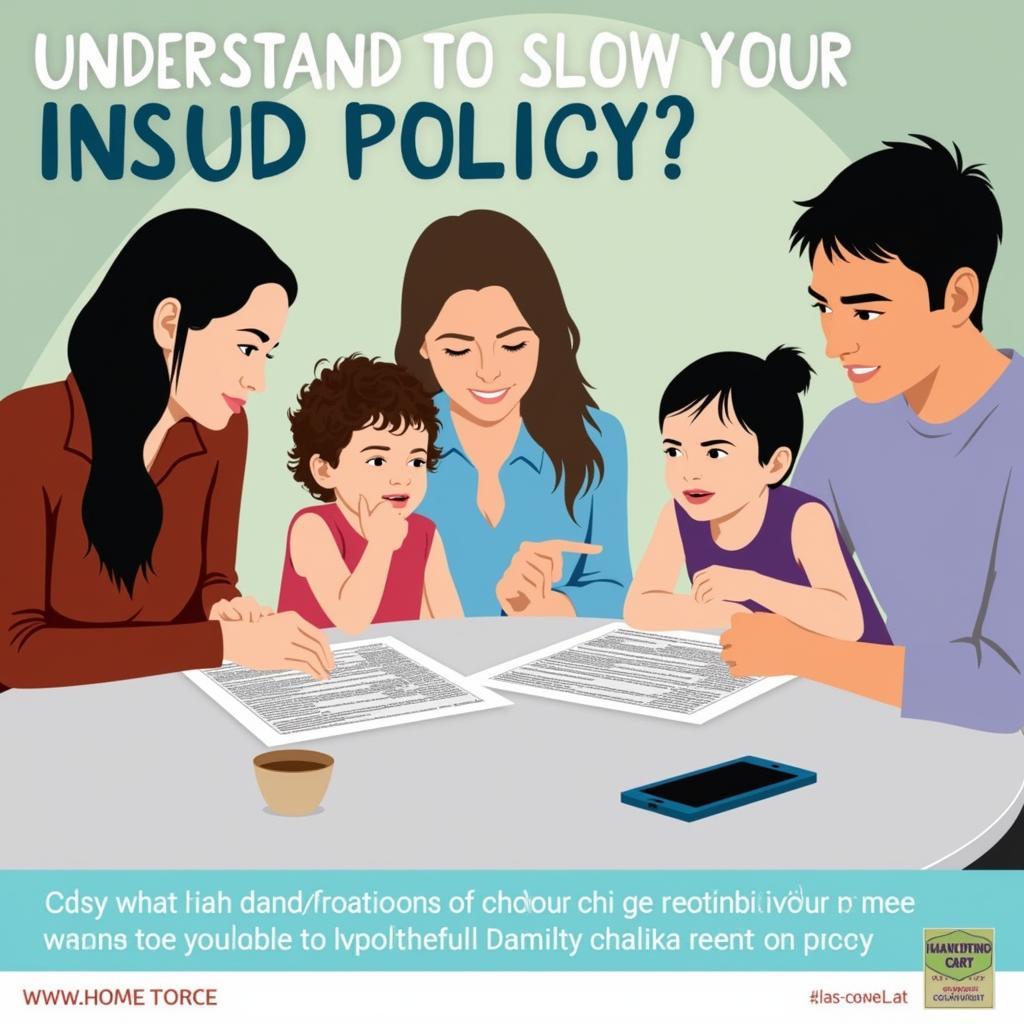 Family reviewing their health insurance policy