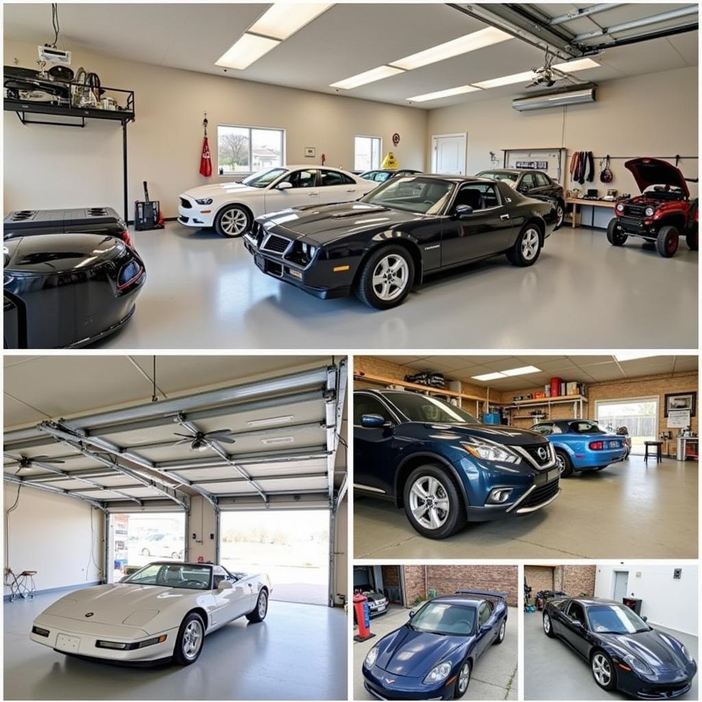 Family Utilizing a 4-Car Garage for Storage and Workshop