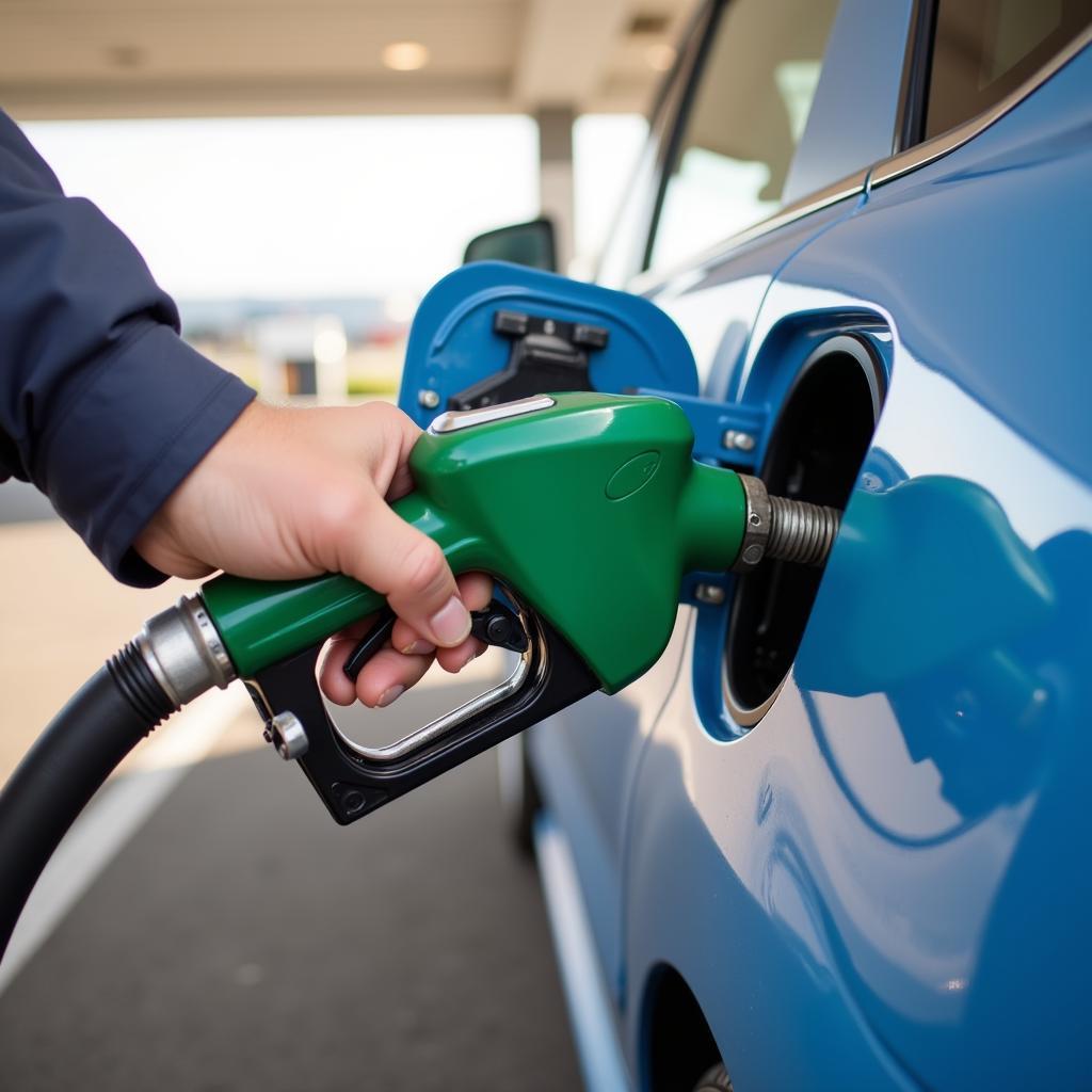 Filling the Rental Car's Gas Tank