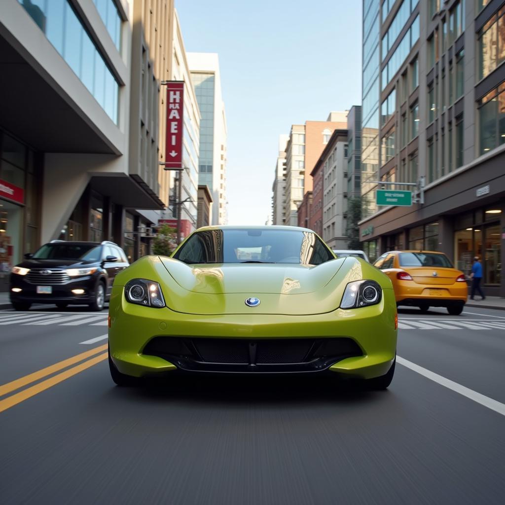 Fisker Pear Driving in the City