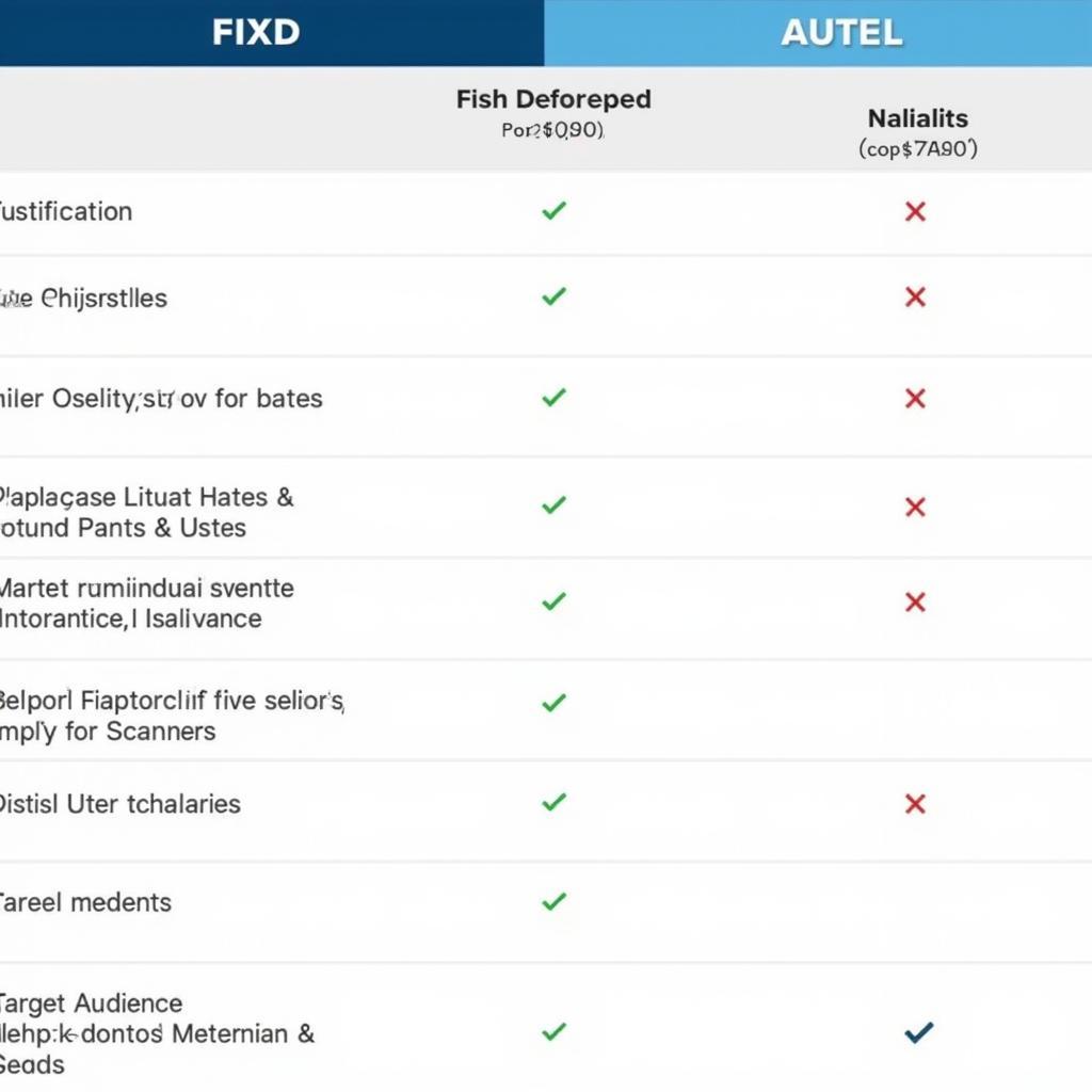 FIXD vs AUTEL Comparison Chart