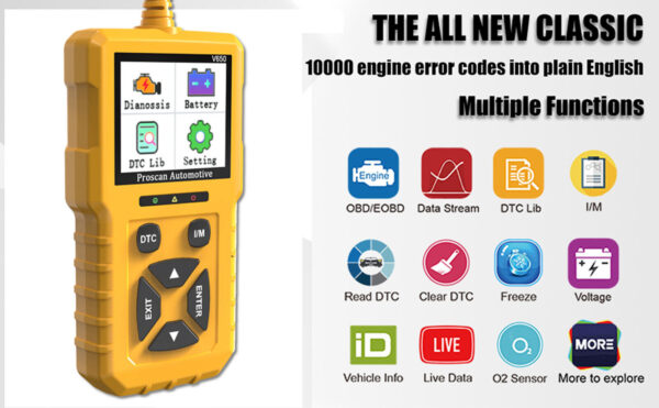 For Fiat 500X OBD2 Car Engine Fault Code Reader Diagnostic Scanner MOT Tool - Image 2