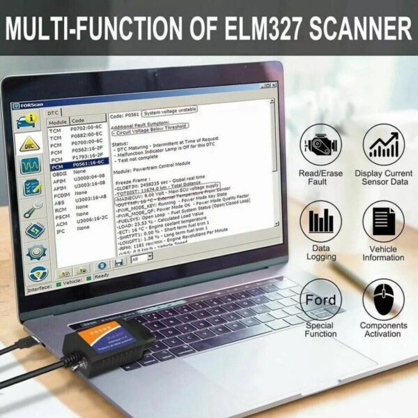 For Ford Forscan ELM327 USB Modified OBD2 Scanner V1.5 MS-CAN HS-CAN Code Reader - Image 6