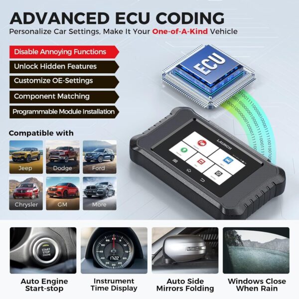 For Jeep Ford Dodge 2024 LAUNCH Creader Elite 2.0 OBD2 Scanner Diagnostic Tool - Image 4