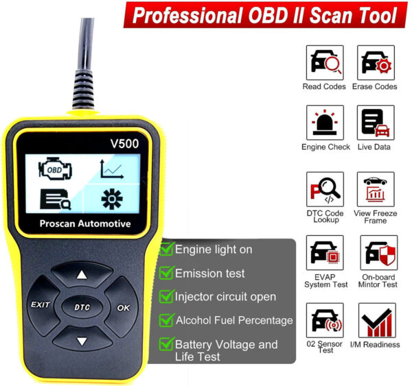 Ford Transit V500 OBD2 Car Engine Fault Code Reader Diagnostic Scanner MOT Tool - Image 4