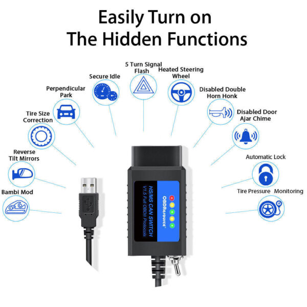 FORScan Code Reader OBD2 Scanner ELM327 V1.5 USB Adapter HS MS-CAN for Ford- - Image 2