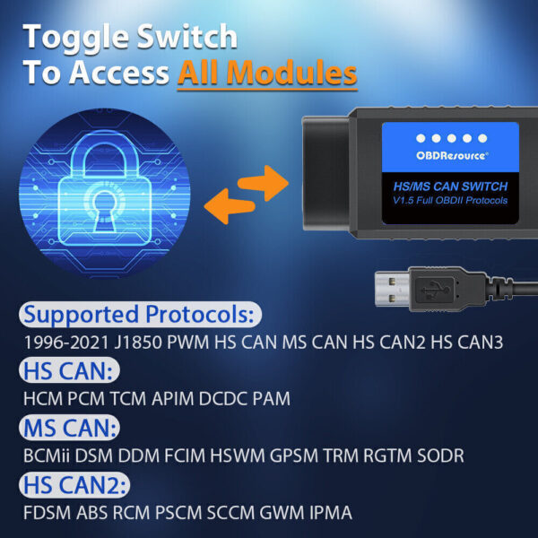 FORScan Code Reader OBD2 Scanner ELM327 V1.5 USB Adapter HS MS-CAN for Ford- - Image 4