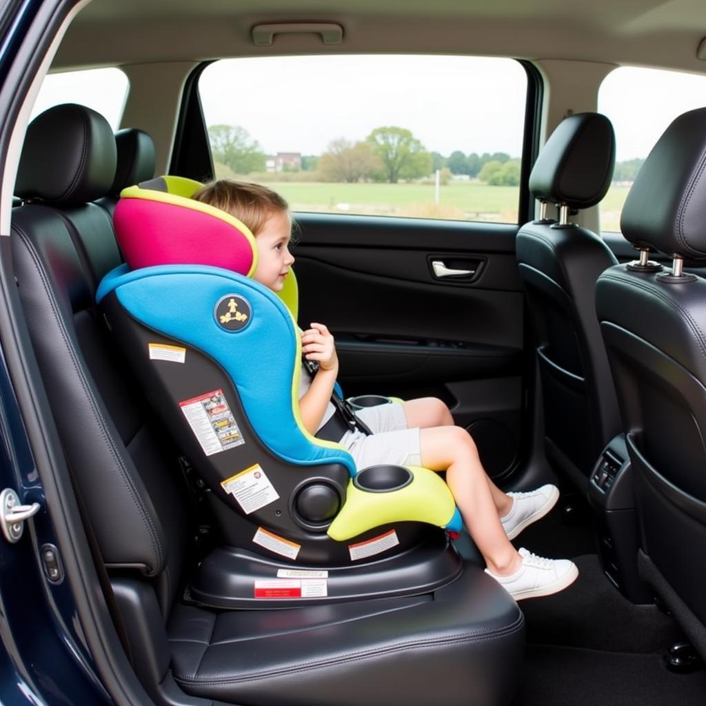 Forward-facing car seat suitable for a 3-year-old child