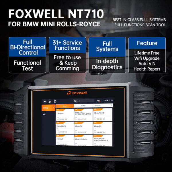 FOXWELL For BMW All System Diagnostic Scanner OBD2 Bidirectional Scan Tool NT710 - Image 2