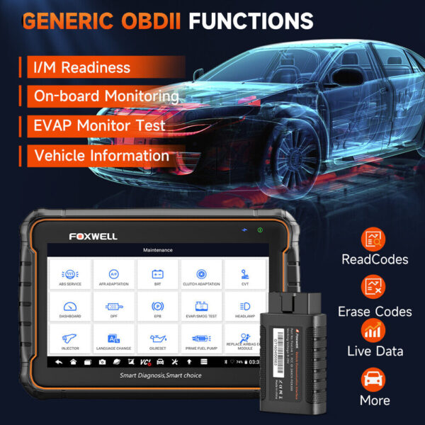 FOXWELL GT60 BT Bidirectional Scan Tool OBD2 Scanner Diagnostic Tool E-CU Coding - Image 6