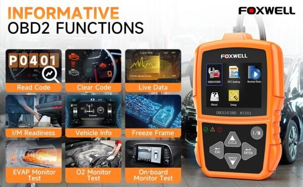 Foxwell NT201 Auto OBD2 Scanner Car Code Reader Diagnostic Tool Check Engine - Image 3