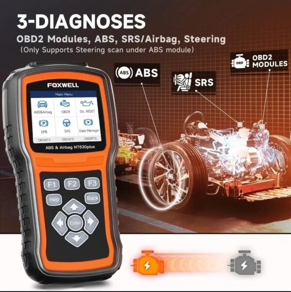 Foxwell NT630 Plus Auto OBD2 Full Scanner Diagnostic Tool ABS SRS EPB OIL SAS - Image 4