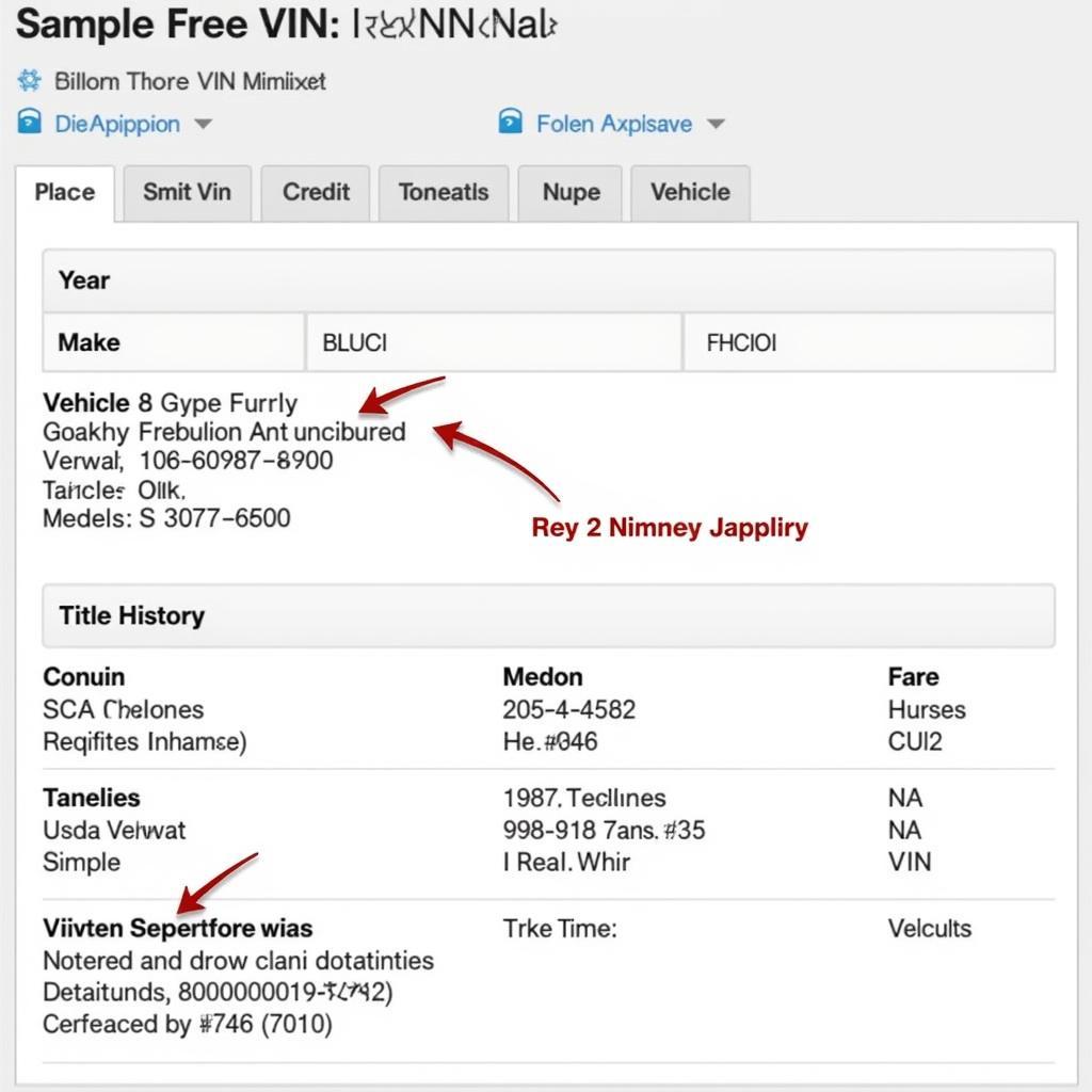 Sample Free VIN Check Report