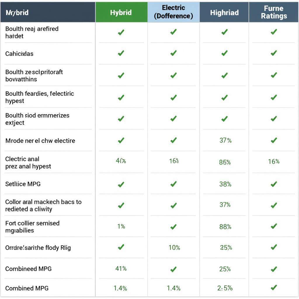 Fuel Efficient Car Comparison Chart