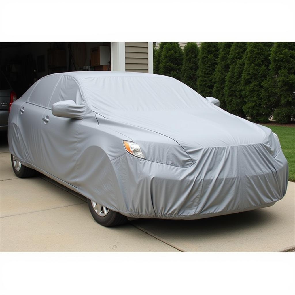 Full Car Portable Cover Protecting a Car from the Elements