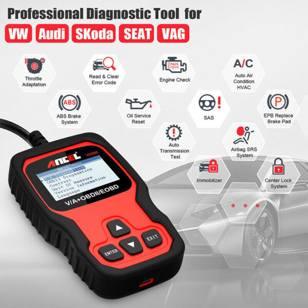 Full System Diagnostic Tool for VW Audi OBD2 Car Scanner Oil & EPB Brake Reset - Image 2