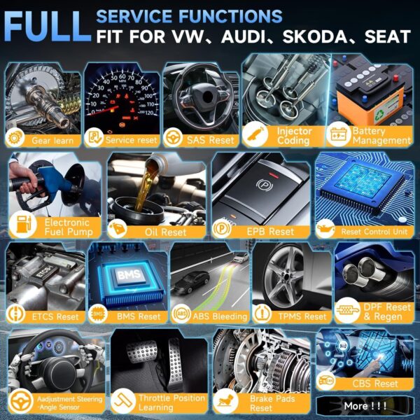 Full Systems Scan Tool OBD2 Diagnostic Scanner Fit for VW Audi Skoda Seat Cars - Image 2