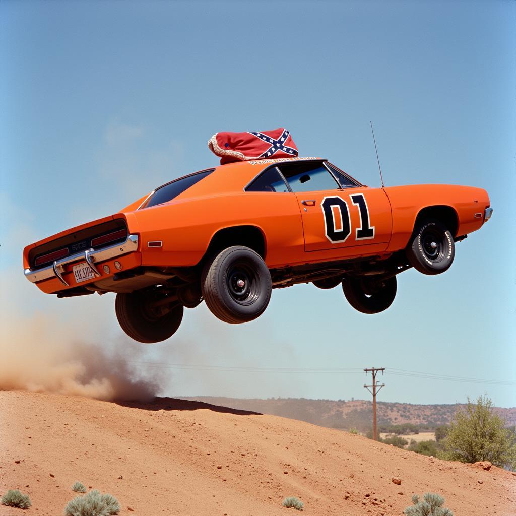 General Lee Charger Jumping Over Obstacles