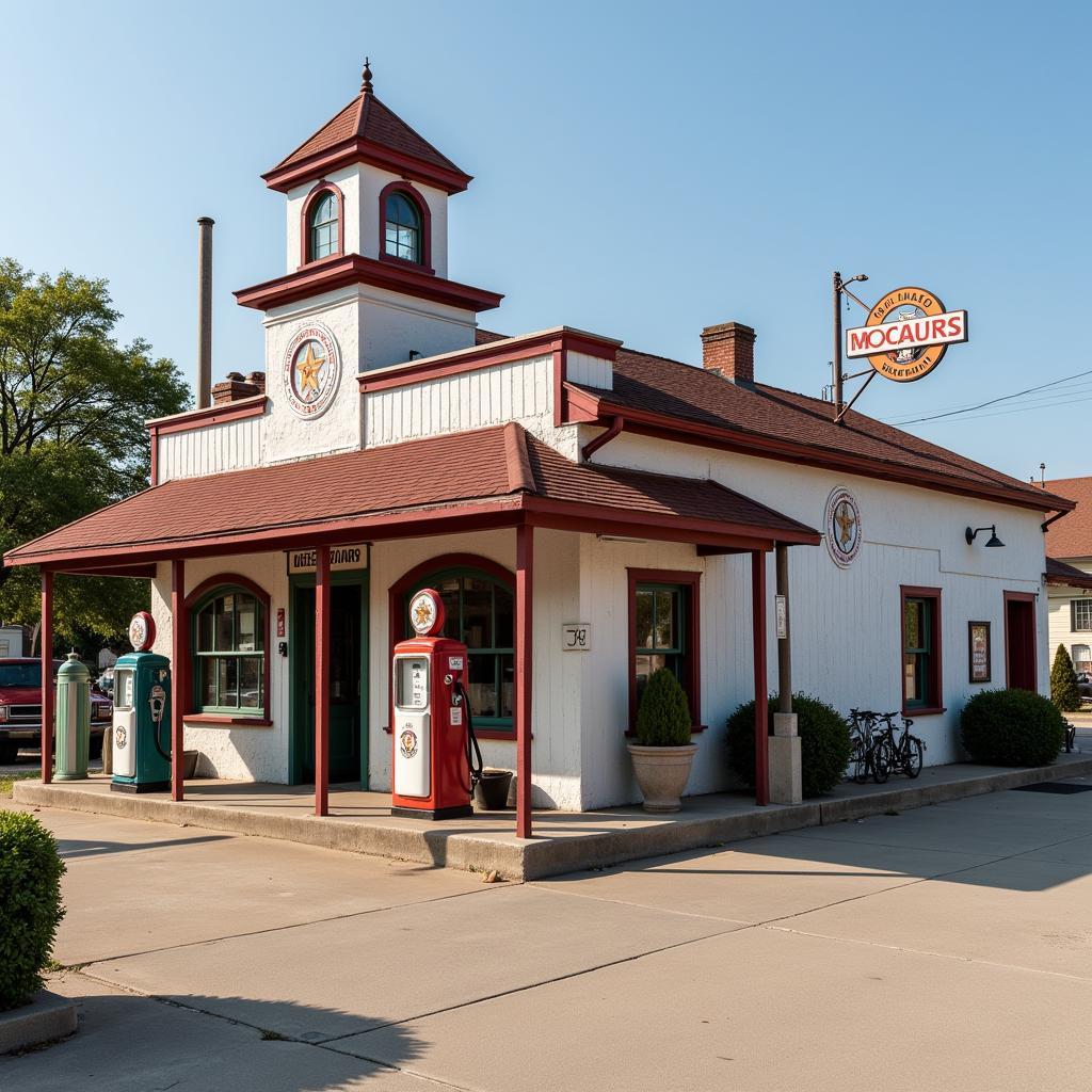 Vintage Gas Station Exhibit at the Gilmore Car Museum